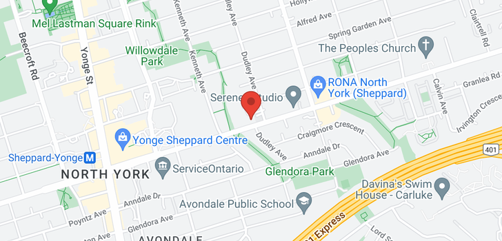 map of #301 -170 SHEPPARD AVE E